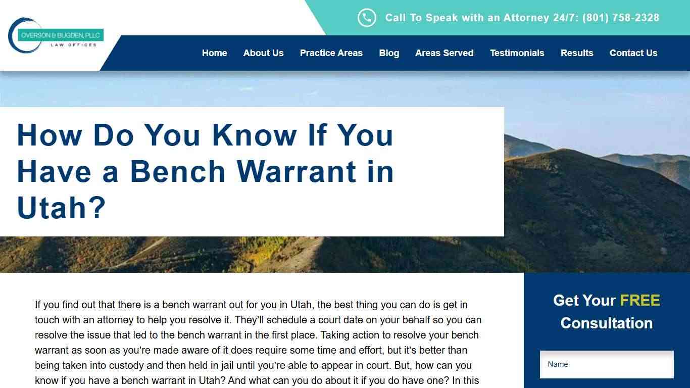 How Do You Know If You Have a Bench Warrant in Utah?
