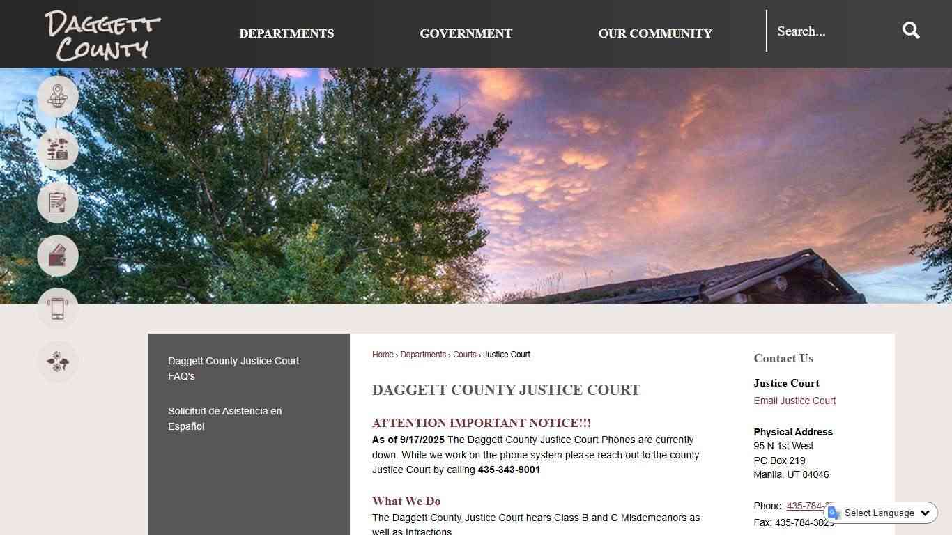 Daggett County Justice Court | Daggett County, UT - Official Website